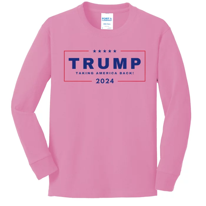 President Trump Taking America Back 4th Of July 2024 Us Maga Kids Long Sleeve Shirt