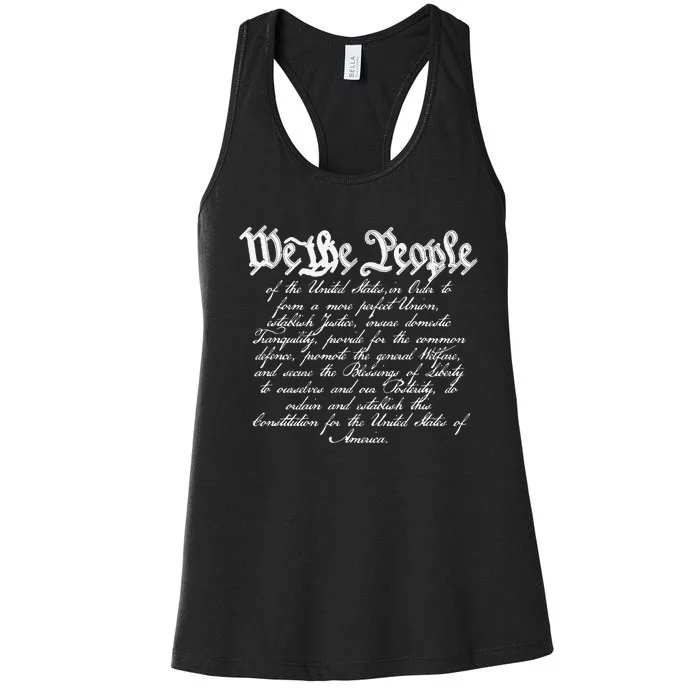 Preamble To The Us Constitution 4th Of July We The People Women's Racerback Tank