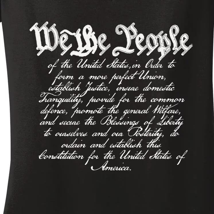 Preamble To The Us Constitution 4th Of July We The People Women's V-Neck T-Shirt