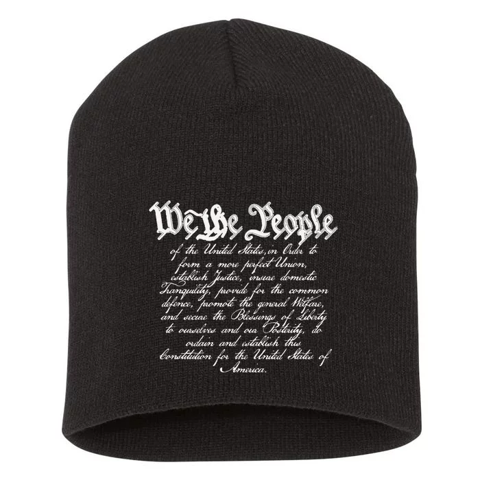 Preamble To The Us Constitution 4th Of July We The People Short Acrylic Beanie