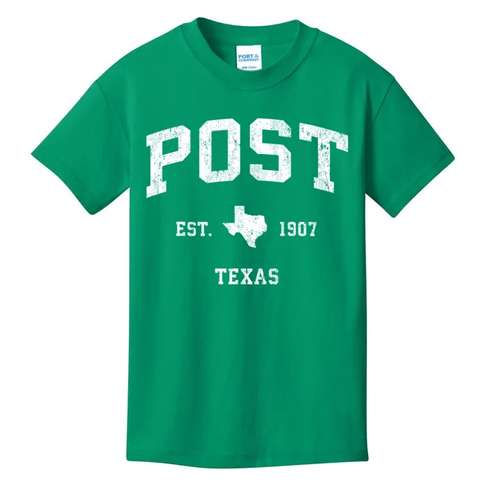 Post Texas Tx Vintage Athletic Sports Kids T-Shirt