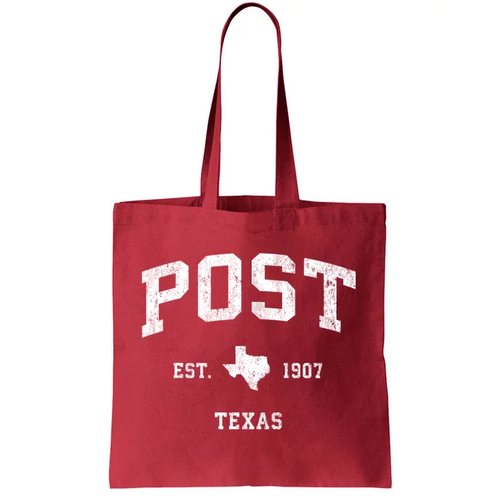 Post Texas Tx Vintage Athletic Sports Tote Bag