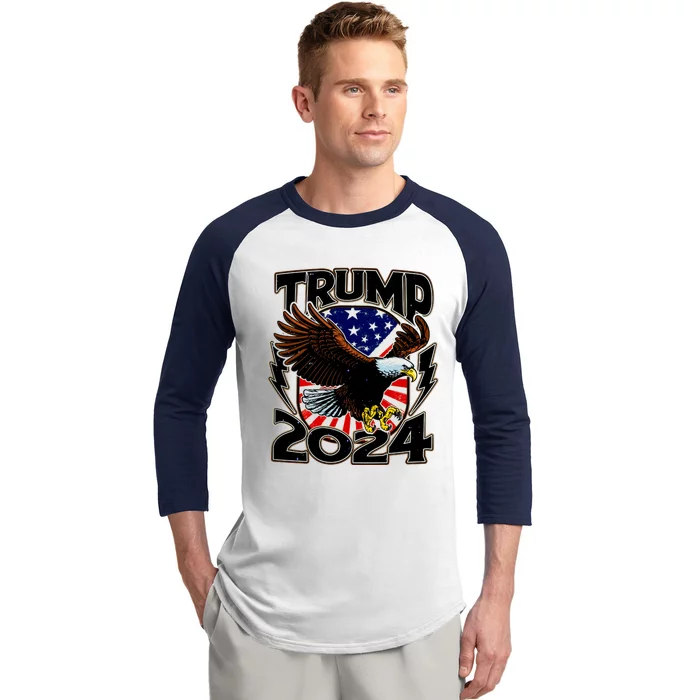 President Trump , Trump 2024 Patriotic Republican Eagle America Baseball Sleeve Shirt