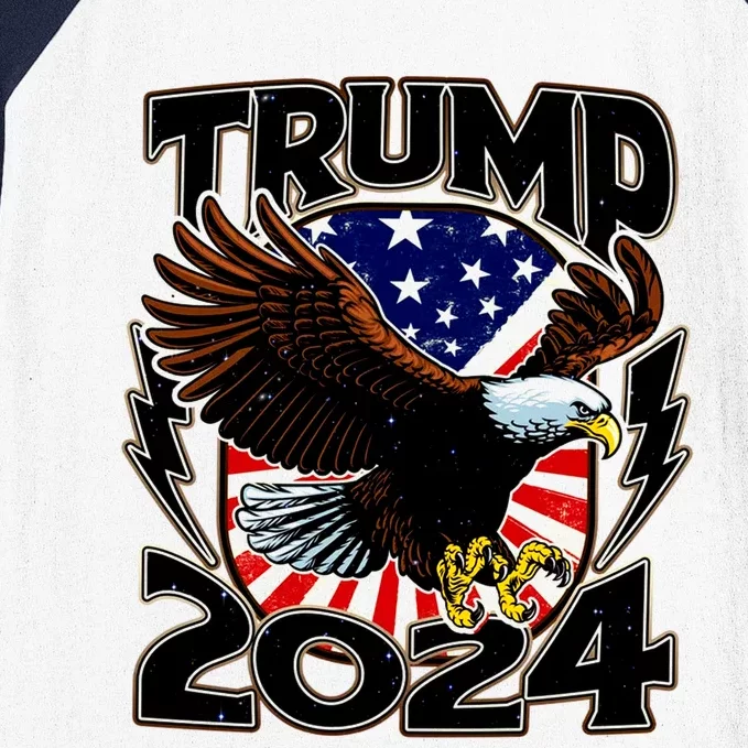 President Trump , Trump 2024 Patriotic Republican Eagle America Baseball Sleeve Shirt