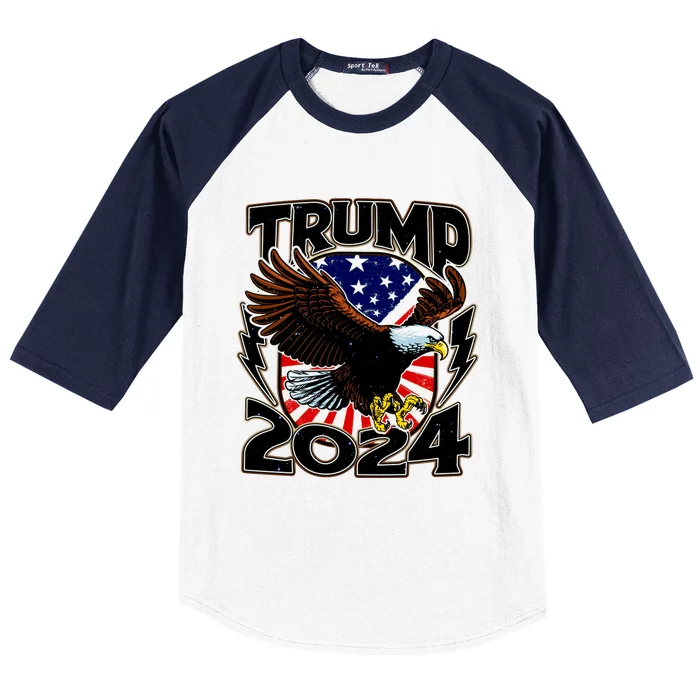 President Trump , Trump 2024 Patriotic Republican Eagle America Baseball Sleeve Shirt