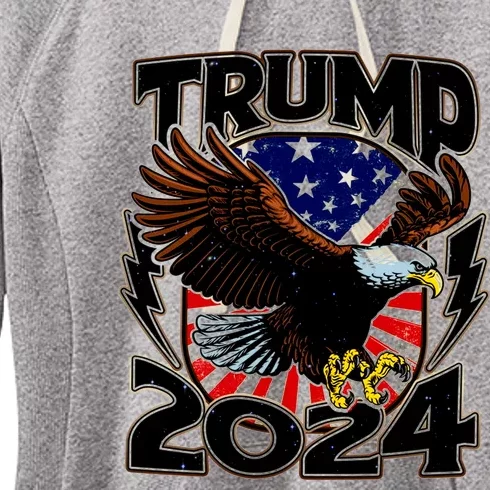 President Trump , Trump 2024 Patriotic Republican Eagle America Women's Fleece Hoodie