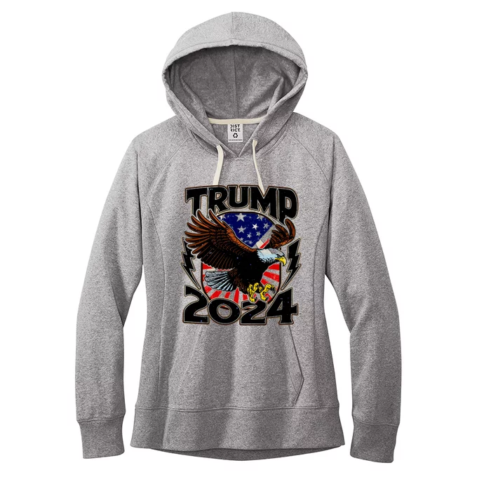 President Trump , Trump 2024 Patriotic Republican Eagle America Women's Fleece Hoodie