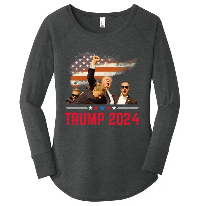 President Trump Trending Political Trump 2024 Election Women's Perfect Tri Tunic Long Sleeve Shirt