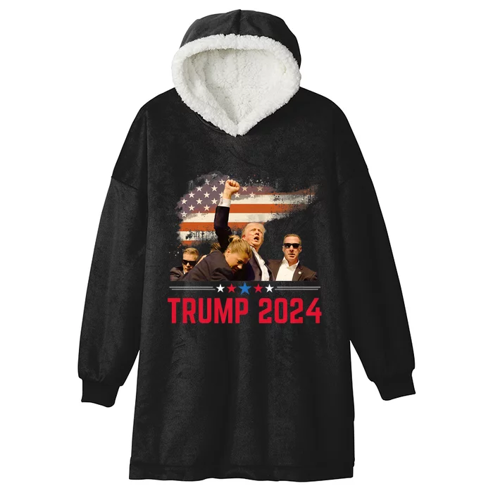 President Trump Trending Political Trump 2024 Election Hooded Wearable Blanket