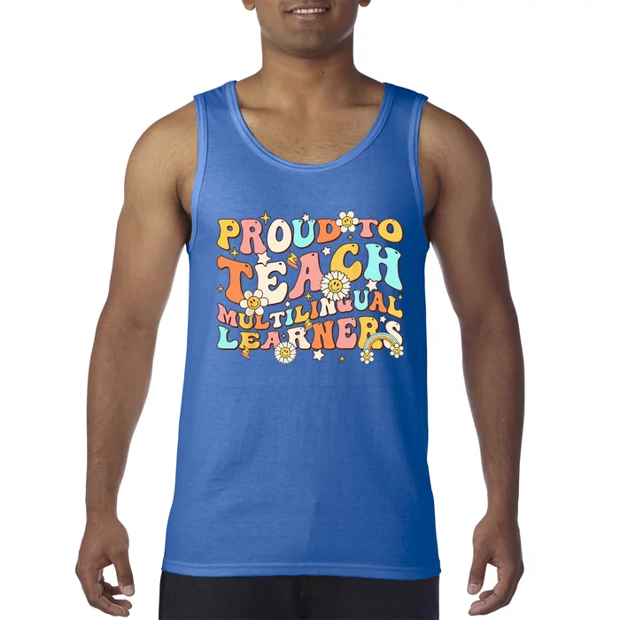 Proud To Teach Multilingual Learners Maestra Spanish Groovy Tank Top