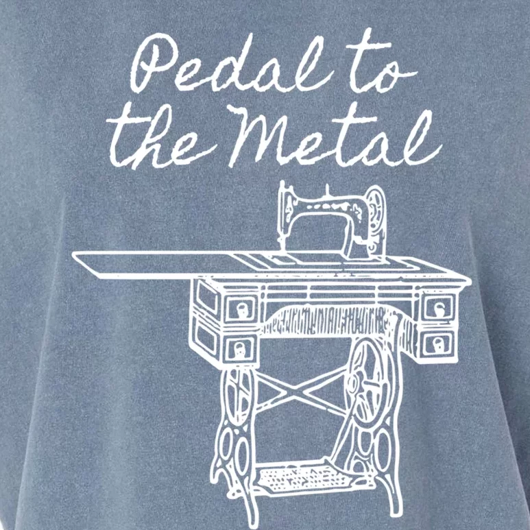 Pedal To The Metal Humorous Sewing Machine Gift Garment-Dyed Women's Muscle Tee