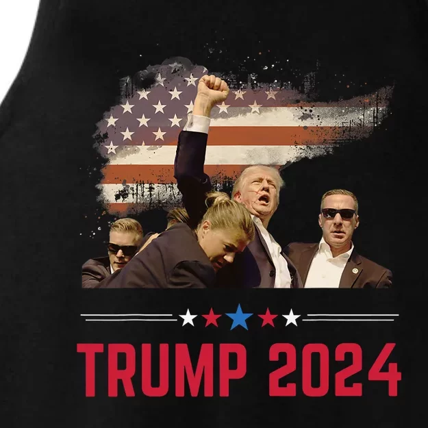 President Trump Trending Political Trump 2024 Election Ladies Tri-Blend Wicking Tank