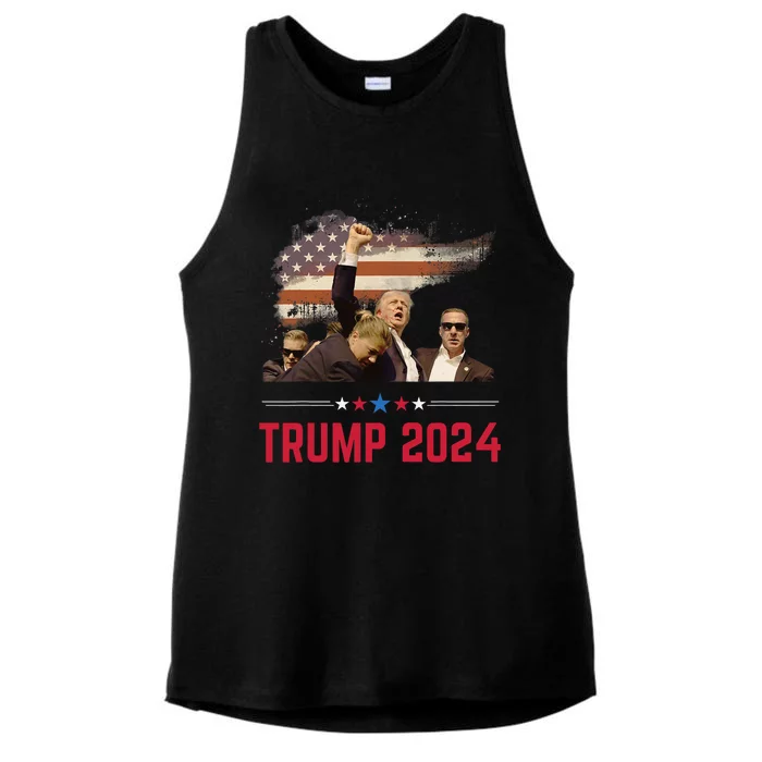 President Trump Trending Political Trump 2024 Election Ladies Tri-Blend Wicking Tank