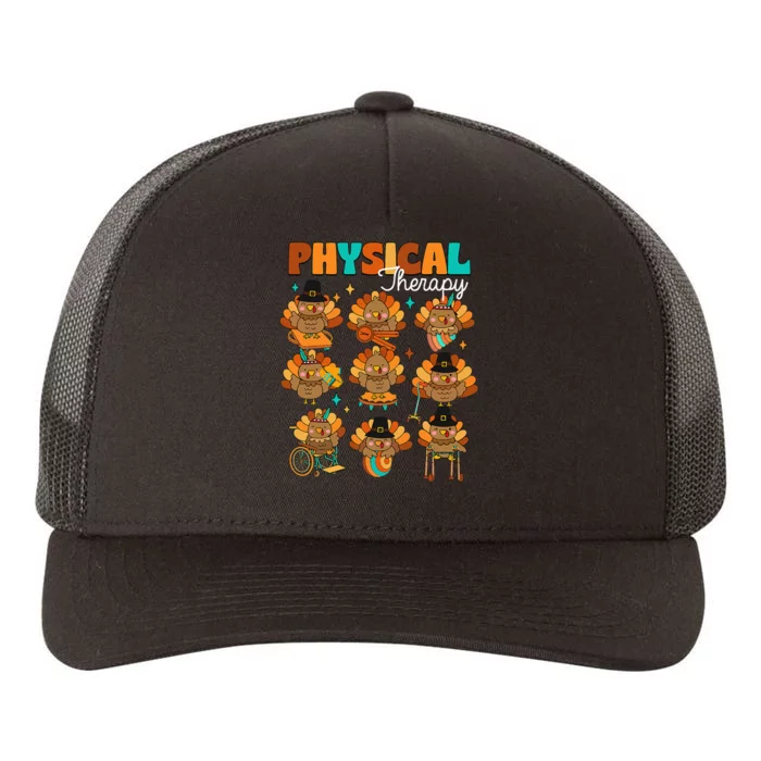 Physical Therapy Turkey Autumn Fall Vibes Thanksgiving Yupoong Adult 5-Panel Trucker Hat