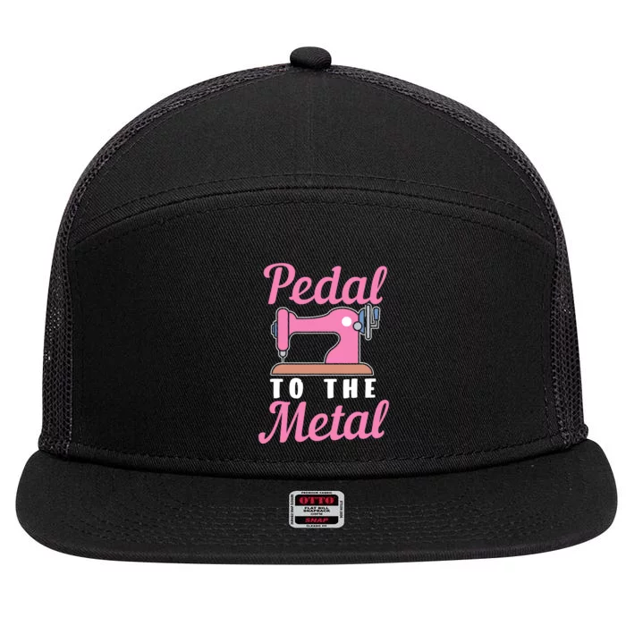 Pedal To The Metal Sewing Machine 7 Panel Mesh Trucker Snapback Hat