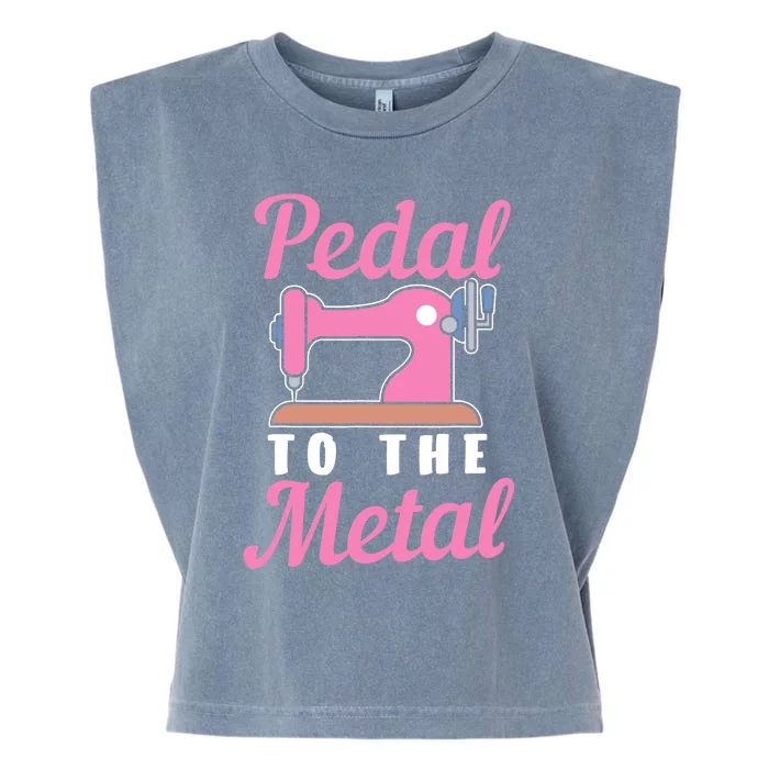 Pedal To The Metal Sewing Machine Garment-Dyed Women's Muscle Tee