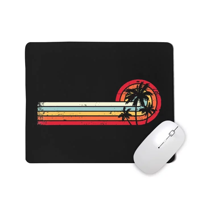 Palm Tree Tropical Beach Retro Style 70s 80s Mousepad