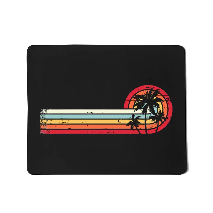 Palm Tree Tropical Beach Retro Style 70s 80s Mousepad