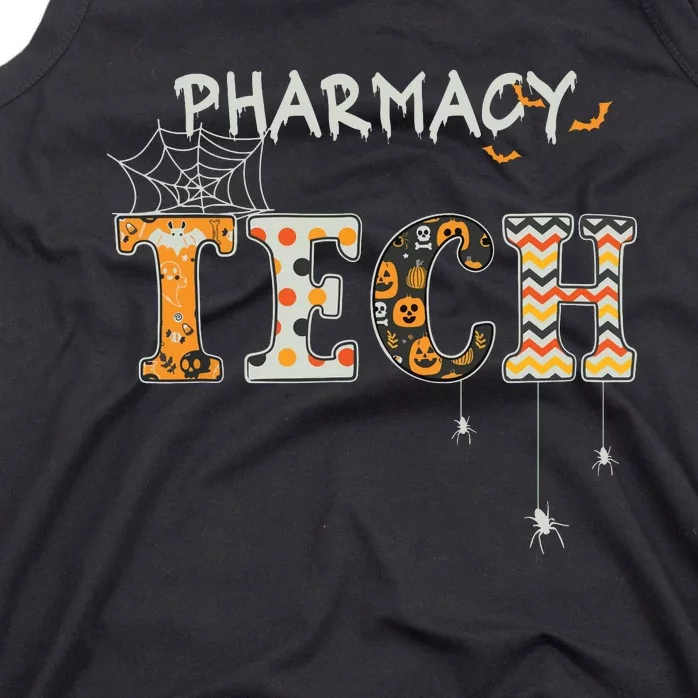 Pharmacy Technician Tech Funny Pharmacist Halloween Spooky Tank Top