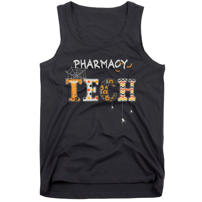 Pharmacy Technician Tech Funny Pharmacist Halloween Spooky Tank Top