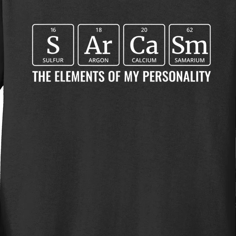 Periodic Table T Chemistry Sarcasm Elements Kids Long Sleeve Shirt