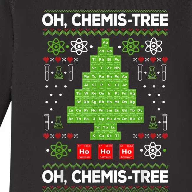 Periodic Table Tree Oh Chemistree Fun Chemistry Teacher Xmas Baby Long Sleeve Bodysuit