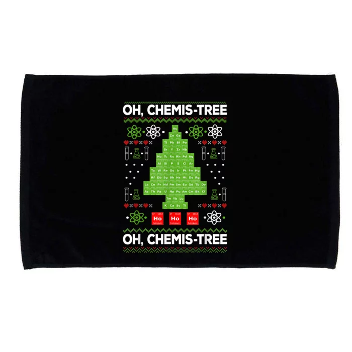 Periodic Table Tree Oh Chemistree Fun Chemistry Teacher Xmas Microfiber Hand Towel