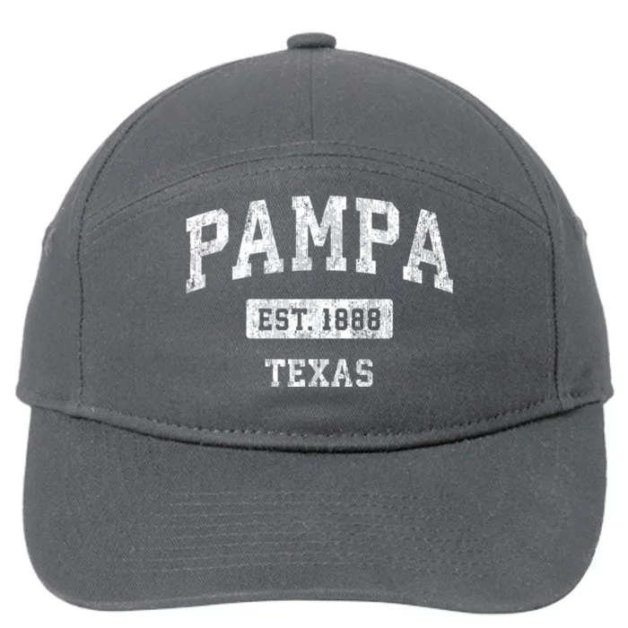 Pampa Texas Tx Vintage Sports Established Design 7-Panel Snapback Hat