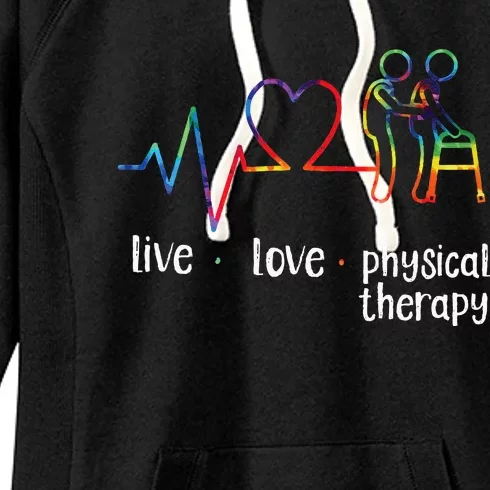 Physical Therapist Therapy Assistant Tie Dye Heartbeat Heart Women's Fleece Hoodie