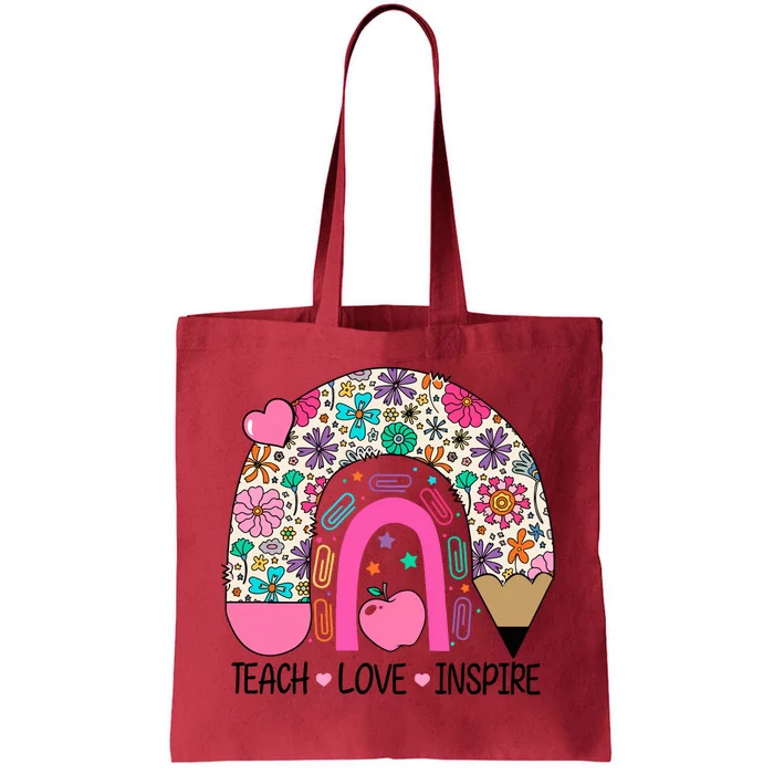 Pencail Teacher Teach Love Inspire Tote Bag