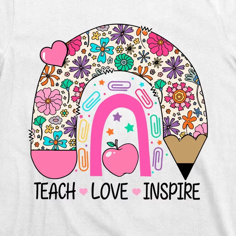 Pencail Teacher Teach Love Inspire T-Shirt