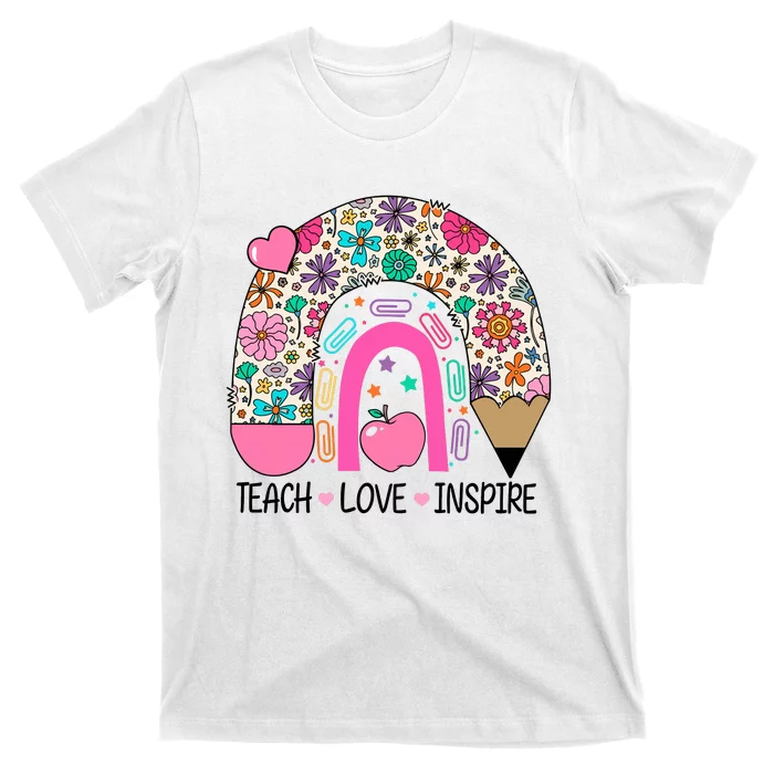 Pencail Teacher Teach Love Inspire T-Shirt