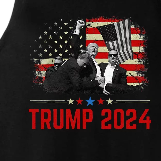 President Trump Trending Political Trump 2024 Election Ladies Tri-Blend Wicking Tank