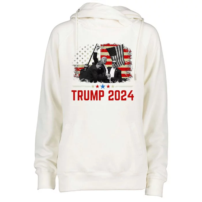 President Trump Trending Political Trump 2024 Election Womens Funnel Neck Pullover Hood