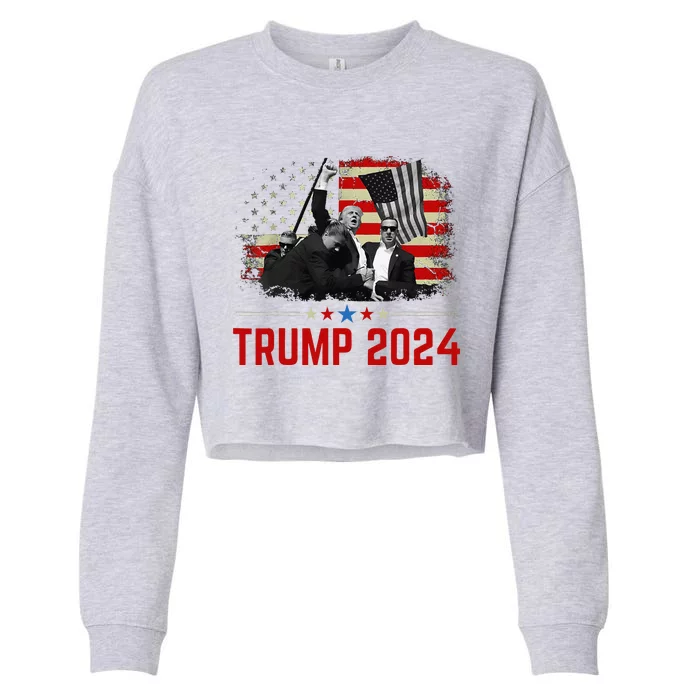 President Trump Trending Political Trump 2024 Election Cropped Pullover Crew