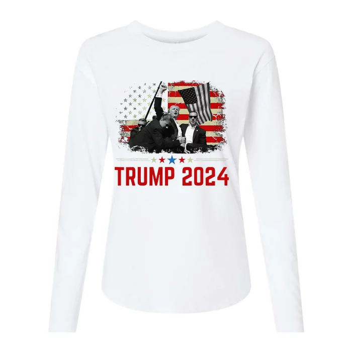 President Trump Trending Political Trump 2024 Election Womens Cotton Relaxed Long Sleeve T-Shirt