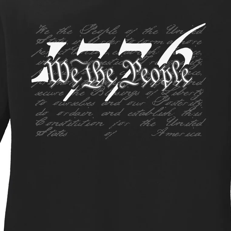 Preamble To the US Constitution 1776 We The People Ladies Long Sleeve Shirt