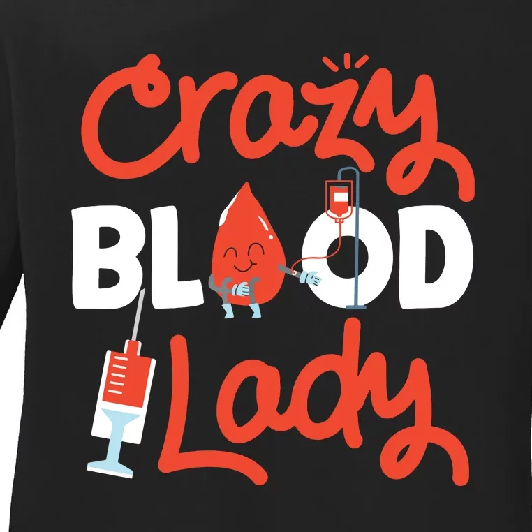 Phlebotomist Tech Technician Blood Ladies Long Sleeve Shirt