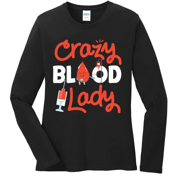 Phlebotomist Tech Technician Blood Ladies Long Sleeve Shirt