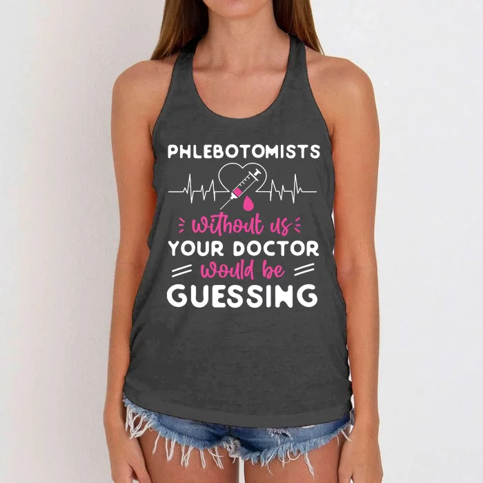 Phlebotomist Tech Technician Women's Knotted Racerback Tank