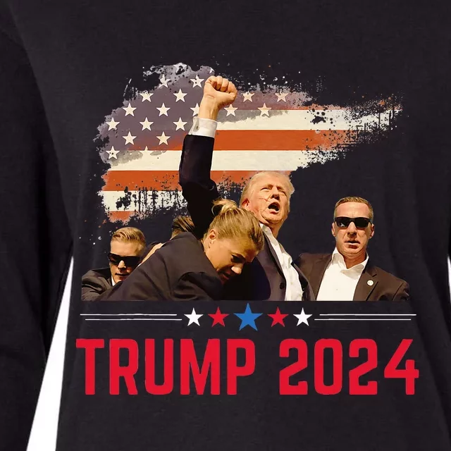 President Trump Trending Political Trump 2024 Womens Cotton Relaxed Long Sleeve T-Shirt