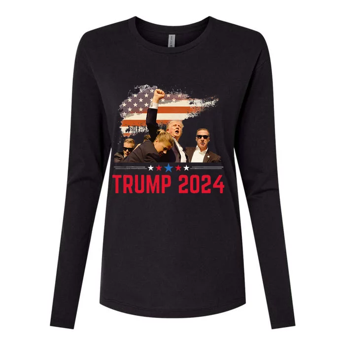 President Trump Trending Political Trump 2024 Womens Cotton Relaxed Long Sleeve T-Shirt