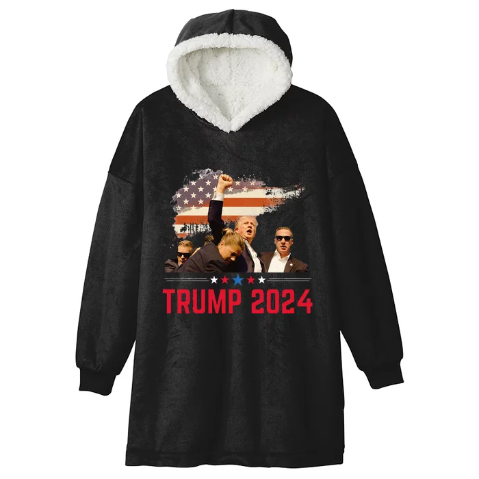 President Trump Trending Political Trump 2024 Hooded Wearable Blanket