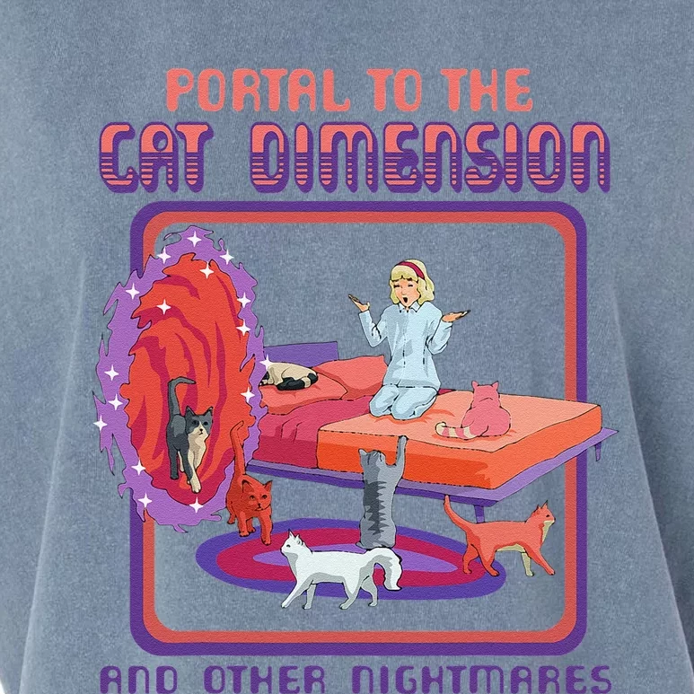 Portal To The Cat Dimension Funny Cat Kitten Lover Women Garment-Dyed Women's Muscle Tee