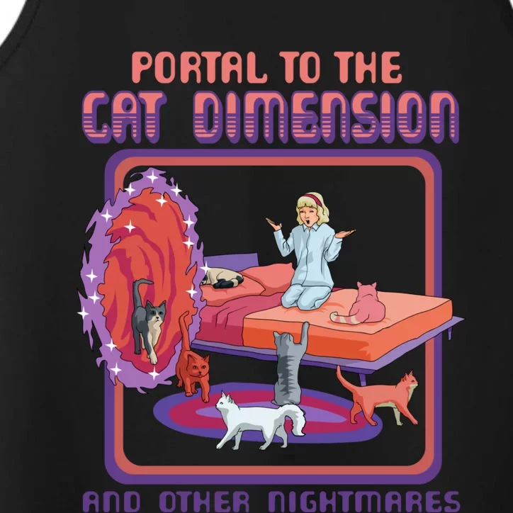 Portal To The Cat Dimension Funny Cat Kitten Lover Performance Tank