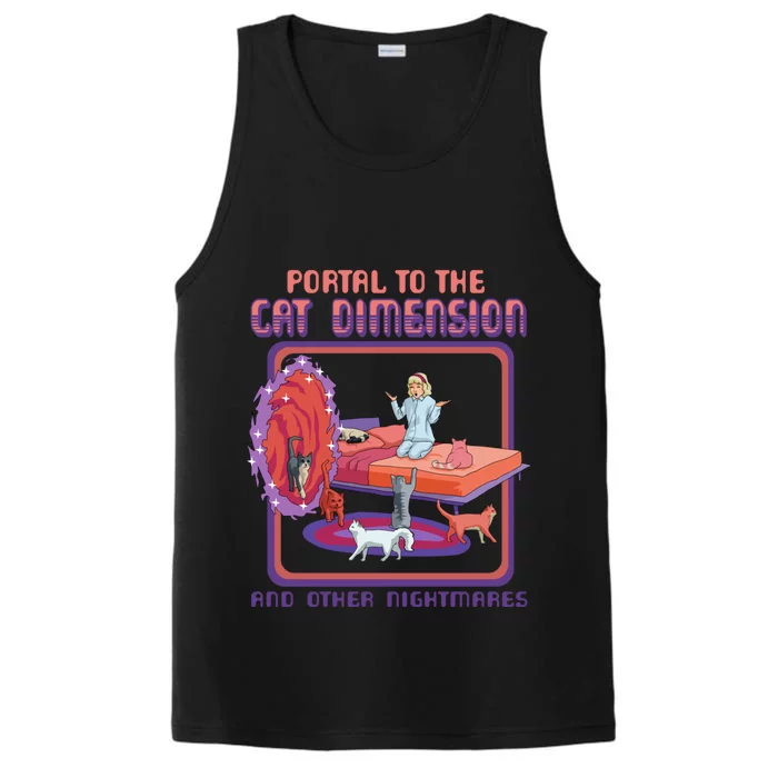 Portal To The Cat Dimension Funny Cat Kitten Lover Performance Tank