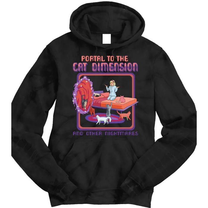 Portal To The Cat Dimension Funny Cat Kitten Lover Tie Dye Hoodie