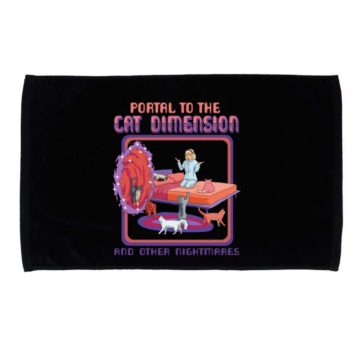 Portal To The Cat Dimension Funny Cat Kitten Lover Microfiber Hand Towel