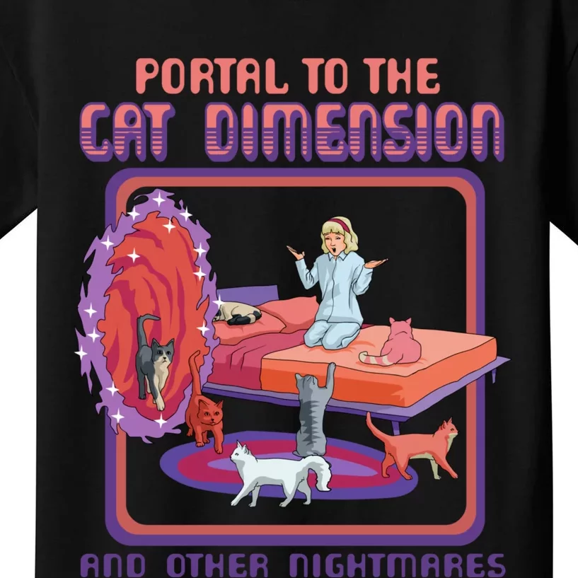 Portal To The Cat Dimension Funny Cat Kitten Lover Kids T-Shirt