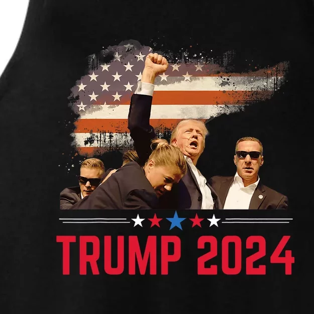 President Trump Trending Political Trump 2024 Election Ladies Tri-Blend Wicking Tank